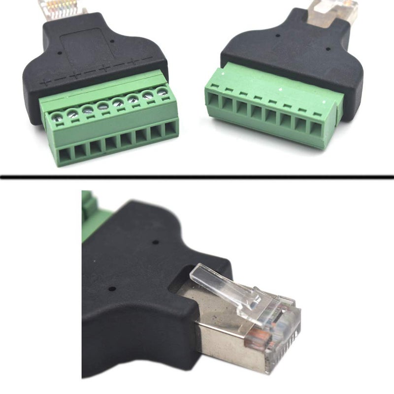 Kework 2 Pack Ethernet RJ45 Male Terminal Block Adapter, Network RJ45 8P8C Cable Extension Bolt Screw Solderless Terminal Connector Plug - Image 3